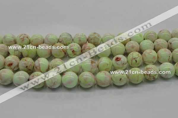 CLE205 15.5 inches 14mm round lemon turquoise beads wholesale