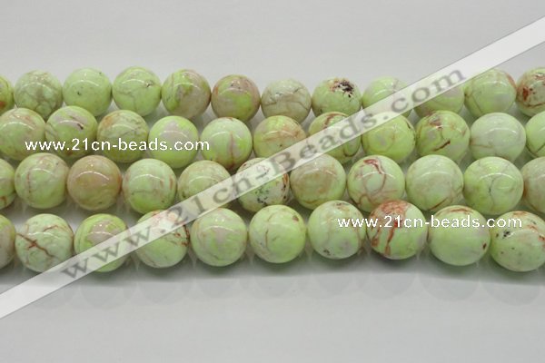 CLE207 15.5 inches 18mm round lemon turquoise beads wholesale