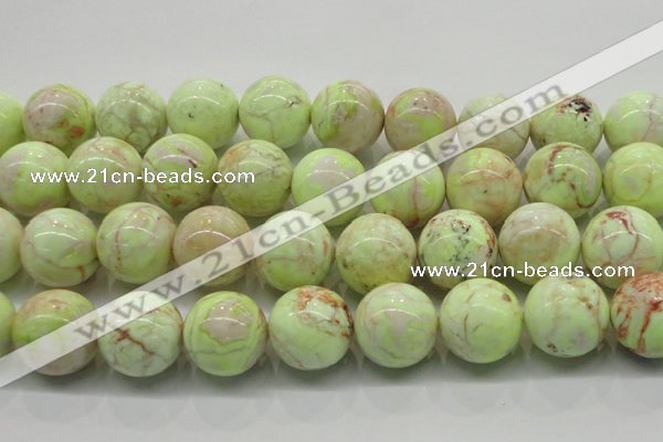 CLE208 15.5 inches 20mm round lemon turquoise beads wholesale