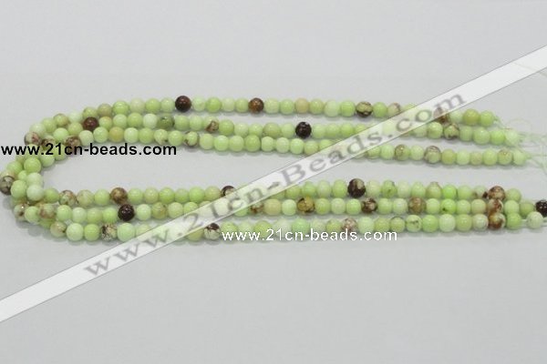 CLE31 15.5 inches 6mm round lemon turquoise beads wholesale