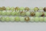 CLE33 15.5 inches 6mm faceted round lemon turquoise beads wholesale