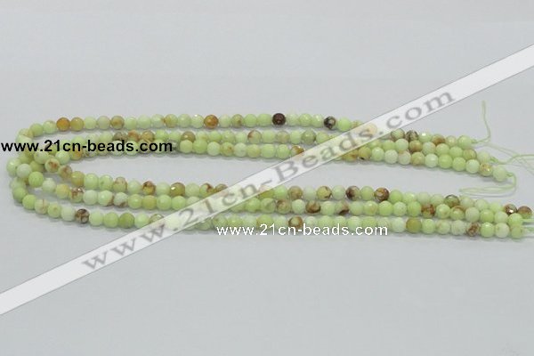 CLE33 15.5 inches 6mm faceted round lemon turquoise beads wholesale
