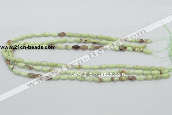 CLE35 15.5 inches 5*10mm rice lemon turquoise beads wholesale