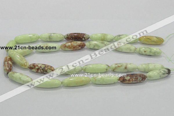 CLE36 15.5 inches 10*30mm rice lemon turquoise beads wholesale