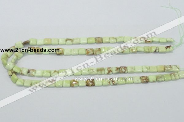 CLE38 15.5 inches 8*8mm square lemon turquoise beads wholesale