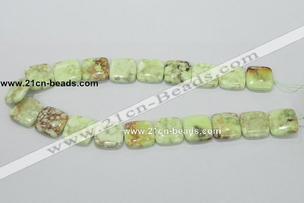 CLE39 15.5 inches 20*20mm square lemon turquoise beads wholesale