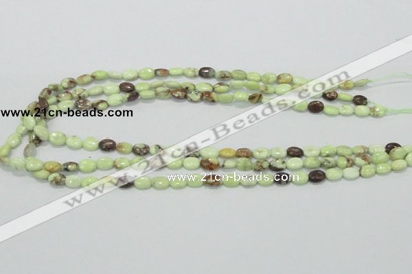 CLE45 15.5 inches 6*8mm oval lemon turquoise beads wholesale