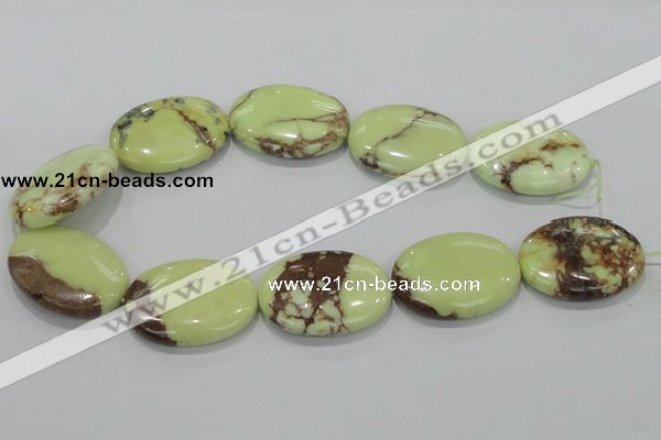 CLE48 15.5 inches 30*40mm oval lemon turquoise beads wholesale