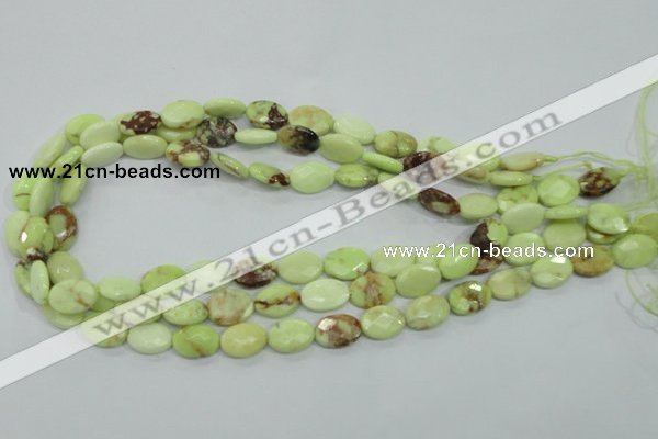 CLE54 15.5 inches 10*14mm faceted oval lemon turquoise beads