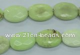 CLE55 15.5 inches 12*16mm faceted oval lemon turquoise beads