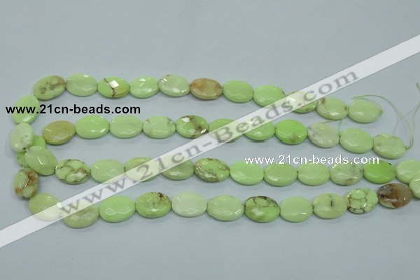 CLE55 15.5 inches 12*16mm faceted oval lemon turquoise beads