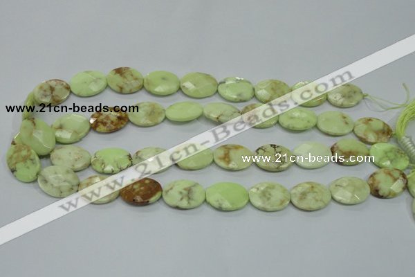 CLE56 15.5 inches 15*20mm faceted oval lemon turquoise beads