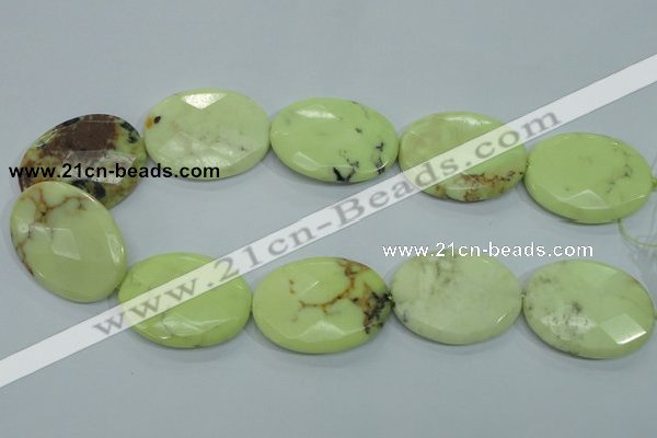 CLE59 15.5 inches 30*40mm faceted oval lemon turquoise beads