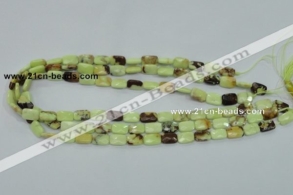 CLE62 15.5 inches 8*12mm faceted rectangle lemon turquoise beads