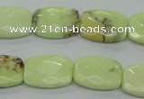 CLE63 15.5 inches 13*18mm faceted rectangle lemon turquoise beads