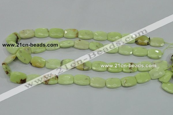 CLE63 15.5 inches 13*18mm faceted rectangle lemon turquoise beads