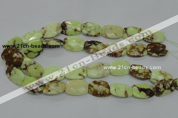 CLE64 15.5 inches 18*25mm faceted rectangle lemon turquoise beads