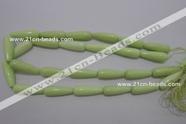 CLE77 15.5 inches 10*30mm teardrop lemon turquoise beads