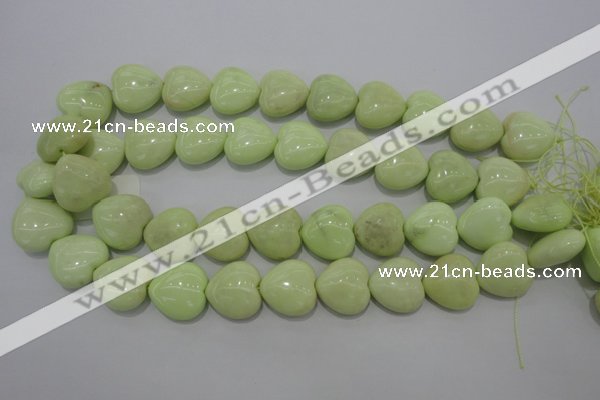 CLE81 15.5 inches 20*20mm heart lemon turquoise beads