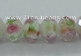 CLG04 12 inches 6*8mm faceted rondelle handmade lampwork beads