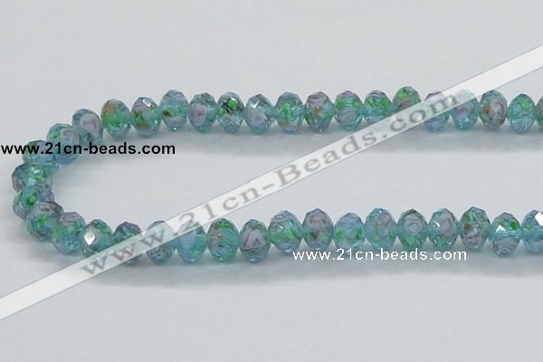 CLG05 12 inches 6*8mm faceted rondelle handmade lampwork beads