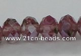 CLG06 12 inches 6*8mm faceted rondelle handmade lampwork beads