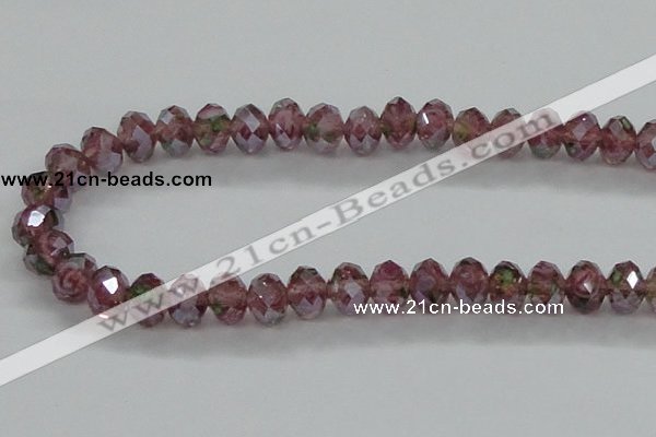 CLG06 12 inches 6*8mm faceted rondelle handmade lampwork beads