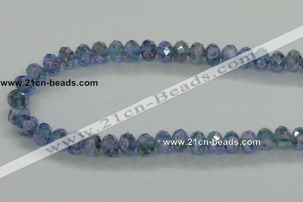 CLG07 12 inches 6*8mm faceted rondelle handmade lampwork beads