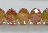 CLG08 12 inches 6*8mm faceted rondelle handmade lampwork beads