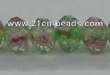 CLG09 12 inches 6*8mm faceted rondelle handmade lampwork beads