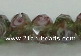 CLG10 12 inches 6*8mm faceted rondelle handmade lampwork beads