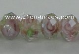 CLG11 12 inches 6*8mm faceted rondelle handmade lampwork beads