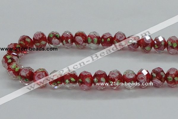 CLG12 13.5 inches 9*12mm faceted rondelle handmade lampwork beads