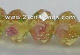 CLG14 13.5 inches 9*12mm faceted rondelle handmade lampwork beads