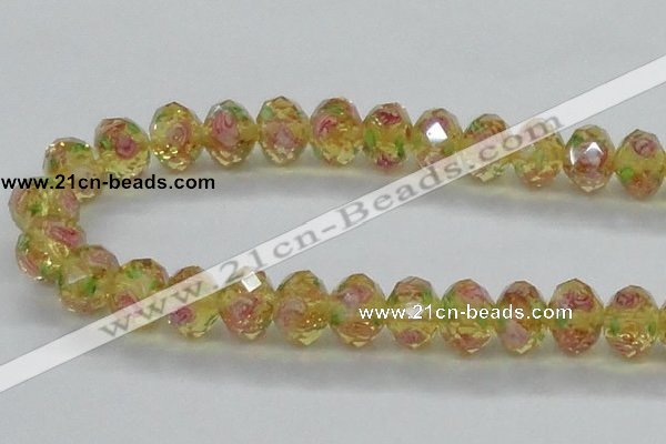 CLG14 13.5 inches 9*12mm faceted rondelle handmade lampwork beads