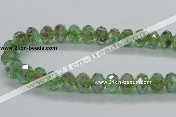 CLG16 13.5 inches 9*12mm faceted rondelle handmade lampwork beads