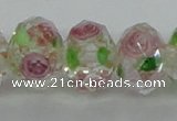 CLG18 13.5 inches 9*12mm faceted rondelle handmade lampwork beads