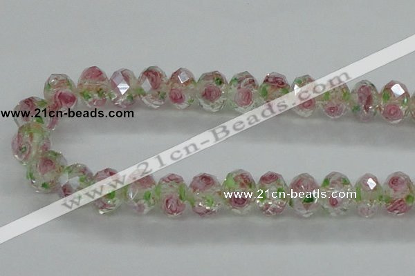 CLG18 13.5 inches 9*12mm faceted rondelle handmade lampwork beads