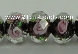 CLG19 13.5 inches 9*12mm faceted rondelle handmade lampwork beads
