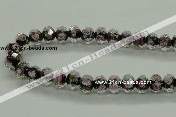 CLG19 13.5 inches 9*12mm faceted rondelle handmade lampwork beads