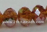 CLG21 13.5 inches 9*12mm faceted rondelle handmade lampwork beads