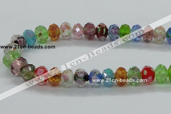 CLG24 13.5 inches 9*12mm faceted rondelle handmade lampwork beads