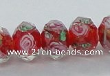 CLG25 15 inches 8*10mm faceted rondelle handmade lampwork beads