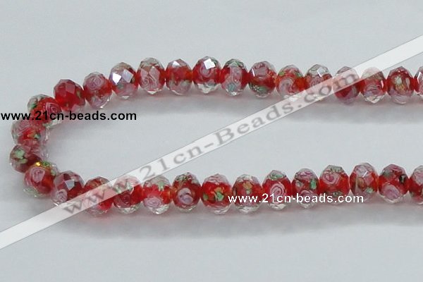 CLG25 15 inches 8*10mm faceted rondelle handmade lampwork beads