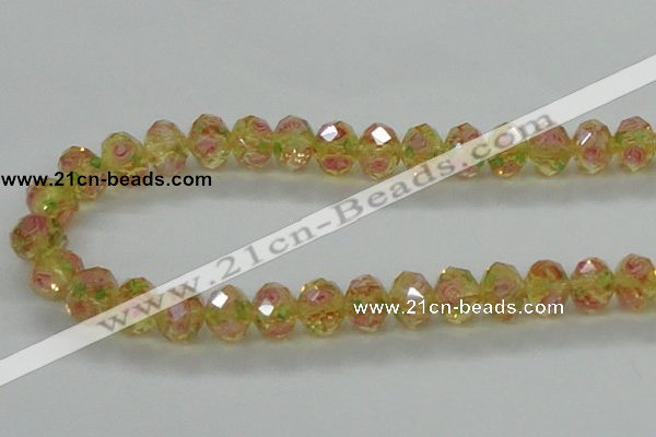 CLG26 15 inches 8*10mm faceted rondelle handmade lampwork beads