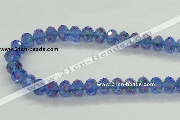 CLG27 15 inches 8*10mm faceted rondelle handmade lampwork beads