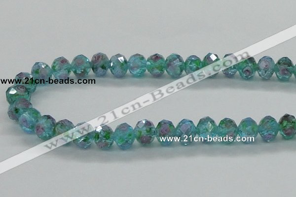 CLG28 15 inches 8*10mm faceted rondelle handmade lampwork beads