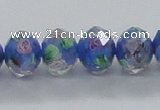 CLG30 15 inches 8*10mm faceted rondelle handmade lampwork beads