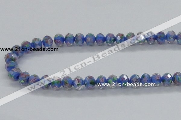 CLG30 15 inches 8*10mm faceted rondelle handmade lampwork beads