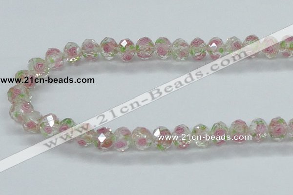 CLG31 15 inches 8*10mm faceted rondelle handmade lampwork beads